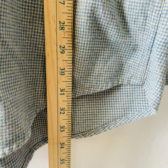 Orvis Mens Blue Long Sleeve Houndstooth Preppy Carear Button Up Shirt Size XLT - Picture 8 of 10